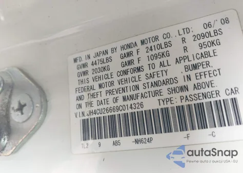 2009 Acura Tsx из США, поврежденный, VIN JH4CU26669C014326